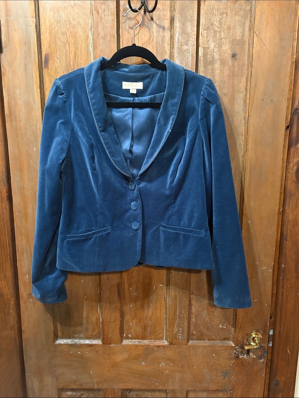 Erin Fetherston for Target Teal Velvet Shawl-Collar Blazer size L